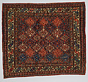 Face of Half a Double Saddle Bag (Khorjin), Wool (warp, ground weft, and sumak weft); sumak extra-weft wrapping with two-color chaining