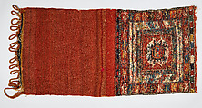 Face from Half of Double Saddle Bag (Khorjin), Wool; sumak brocaded, tapestry weave