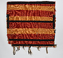Half of Double Saddle Bag (Khorjin), Wool (pile, warp, and weft); asymmetrically knotted pile, tapestry weave, brocaded with wool and cotton