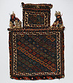 Salt Bag with Tassels, Wool; sumak brocaded (front), tapestry weave (back), pile weave (bottom), asymmetrically knotted pile