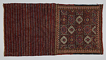 Half of Double Saddle Bag (Khorjin), Wool; sumak brocaded, tapestry weave