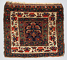 Face from Half of Double Saddle Bag (Khorjin), Wool (warp, weft, and pile); asymmetrically knotted pile, single wefted-construction, tapestry weave