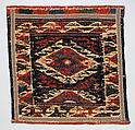 Face of Half a Double Saddle Bag (Khorjin), Wool (warp, sumak weft, and tapestry weft); sumak simple weft wrapping (no ground weft) and tapestry (kilim) with slits for closure