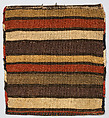 Face of Half a Double Saddle Bag (Khorjin), Wool (warp, ground weft, and supplementary weft) and goat(?) hair (sumak weft); knotted extra-weft wrapping and weft-faced plain weave (front); weft-faced plain weave (back)