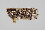 Fragment of a Tunic, Wool, linen; plain weave, tapestry weave