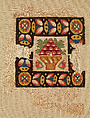 Square with Quail, Wool, linen; plain weave, tapestry weave