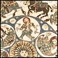 Bowl with Courtly and Astrological Motifs, Stonepaste; polychrome inglaze and overglaze painted and gilded on opaque monochrome glaze (mina'i)