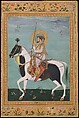 "Shah Jahan on Horseback", Folio from the Shah Jahan Album, Painting by Payag (Indian, active ca. 1591–1658), Ink, opaque watercolor, and gold on paper