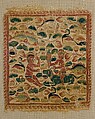 Square with Putti in a Nilotic Landscape, Linen, wool; plain weave, tapestry weave