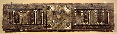Panel, Wood (fig); mosaic with bone and four different types of wood