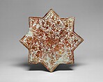 Star-Shaped Tile, Earthenware; luster-painted on opaque white glaze