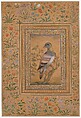 "Portrait of Shaikh Mu'in al-Din Hasan Chishti", Folio from the Shah Jahan Album, Ink, opaque watercolor, and gold on paper
