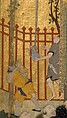 "Allegory of Worldly and Otherworldly Drunkenness", Folio from the Divan of Hafiz, Hafiz (Iranian, Shiraz ca. 1325–1390 Shiraz), Opaque watercolor, ink, and gold on paper