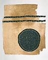 Fragment with an Interlace Medallion and Bands, Wool, linen; plain weave, tapestry weave