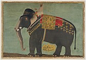 Portrait of the Elephant  'Alam Guman, Painting attributed to Bichitr (Indian, active ca. 1610–60), Opaque watercolor and gold on paper