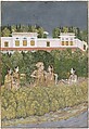 Prince and Ladies in a Garden, Nidha Mal (Indian, active ca. 1735–75), Ink, opaque watercolor, and gold on paper
