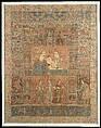 Kalamkari Hanging with Figures in an Architectural Setting, Cotton; plain weave, mordant-painted and dyed, resist-dyed