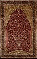 Pashmina Carpet with Gateway-and-Millefleur Pattern, Cotton (warp and weft), pashmina wool (pile); asymmetrically knotted pile