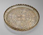Plate, Glass; free blown, enameled and gilded; tooled on the pontil