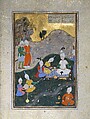 "Alexander at a Banquet", Folio 321b from a Khamsa (Quintet) of Nizami of Ganja, Nizami (present-day Azerbaijan, Ganja 1141–1209 Ganja), Ink, opaque watercolor, silver, and gold on paper