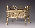 Brazier of Rasulid Sultan al-Malik al-Muzaffar Shams al-Din Yusuf ibn 'Umar, Brass; cast, chased, and inlaid with silver and black compound