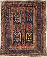 Confronted Animal Rug, Wool (warp, weft, and pile); symmetrically knotted pile