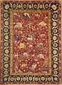 Silk Animal Carpet, Silk (warp, weft, and pile); asymmetrically knotted pile