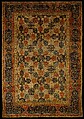 Carpet with a Compartment Design, Silk (warp and weft), wool (pile); asymmetrically knotted pile