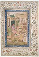 Akbar Visited by Jahangir and Daniyal, Opaque watercolor on paper