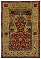Carpet, Silk (warp and weft), wool (pile), metal wrapped thread; asymmetricaly knotted thread, brocaded