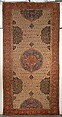 Ushak Medallion Carpet on White Ground, Wool (warp, weft and pile); symmetrically knotted pile
