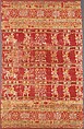 Part of a Hanging or Curtain, Silk; satin weave with weft-patterned and warp-patterned stripes