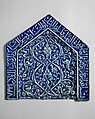 Tile from a Mihrab, Stonepaste; modeled, painted under transparent glaze