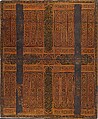 Painted and Inlaid Game Board, Wood; painted, varnished and gilded; with metal hinges