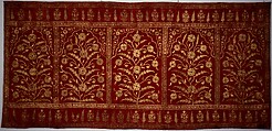 Floral Tent Panel, Silk, gold; cut velvet, painted