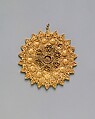 Roundel, Gold; filigree, granulation