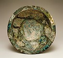 Bowl with Knotted Dragons, Stonepaste; underglaze-painted, transparent turquoise glaze
