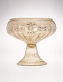 Footed Bowl with Eagle Emblem, Glass; dip-molded, blown, enameled, and gilded