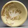 Bowl with Griffin, Earthenware; luster-painted on opaque white glaze