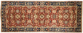 Carpet with Scrolling Vines and Blossoms, Silk (warp and weft), pashmina wool (pile); asymmetrically knotted pile
