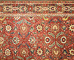 Carpet, Cotton (warp and weft), wool (pile); asymmetrically knotted pile