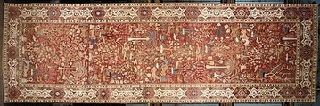 Carpet with Palm Trees, Ibexes, and Birds, Cotton (warp and weft), wool (pile); asymmetrically knotted pile