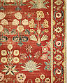 Carpet with Irises, Tulips, and Other Flowering Plants, Cotton (warp and weft); wool (pile); asymmetrically knotted pile