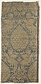 Textile Fragment, Silk, silvered (?) animal substrate wound around a cotton core; lampas