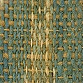 Textile Fragment, Cotton; plain weave, resist-dyed (ikat), embroidered