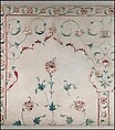 Embroidered Textile Fragment, Cotton; quilted and embroidered with silk