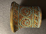 Turquoise Element of a Huqqa, Brass; with glass and turquoise