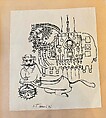 Horse with Trappings and an Image of the Lion and Sun, Sadegh Tabrizi  Iranian, Ink on paper
