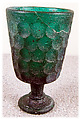 Footed Goblet, Glass; cast and facet cut