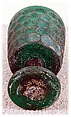 Footed Goblet, Glass; cast and facet cut
